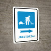 Janitorial Right Arrow with Icon Portrait - Wall Sign