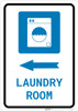 Laundry Room Left Arrow with Icon Portrait - Wall Sign Laundry Room Left Arrow with Icon Portrait - Wall Sign