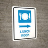 Lunch Room Right Arrow with Icon Portrait - Wall Sign
