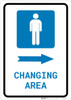 Mens Changing Area Right Arrow with Icon Portrait - Wall Sign