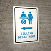 Billing Department Left Arrow with Icon Portrait v2 - Wall Sign