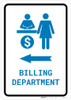 Billing Department Left Arrow with Icon Portrait v2 - Wall Sign