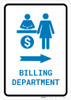 Billing Department Right Arrow with Icon Portrait v2 - Wall Sign