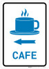 Cafe Left Arrow with Icon Portrait v2 - Wall Sign
