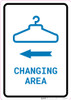 Changing Area Left Arrow with Icon Portrait v2 - Wall Sign Changing Area Left Arrow with Icon Portrait v2 - Wall Sign