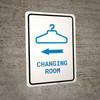 Changing Room Left Arrow with Icon Portrait v2 - Wall Sign Changing Room Left Arrow with Icon Portrait v2 - Wall Sign