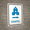 Chapel Right Arrow with Icon Portrait v2 - Wall Sign