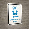 Children's Room Left Arrow with Icon Portrait v2 - Wall Sign