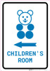 Children's Room Left Arrow with Icon Portrait v2 - Wall Sign