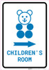 Children's Room Right Arrow with Icon Portrait v2 - Wall Sign