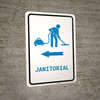 Janitorial Left Arrow with Icon Portrait v2 - Wall Sign