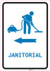 Janitorial Left Arrow with Icon Portrait v2 - Wall Sign