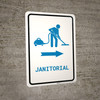 Janitorial Right Arrow with Icon Portrait v2 - Wall Sign