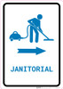 Janitorial Right Arrow with Icon Portrait v2 - Wall Sign