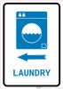 Laundry Left Arrow with Icon Portrait v2 - Wall Sign