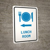 Lunch Room Left Arrow with Icon Portrait v2 - Wall Sign