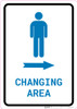 Mens Changing Area Right Arrow with Icon Portrait v2 - Wall Sign