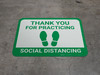 Thank You for Practicing Social Dist - Feet - Green - Floor Sign Thank You for Practicing Social Dist - Feet - Green - Floor Sign