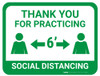 Thank You for Practicing Social Dist - 6' - Green - Floor Sign