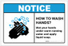 Notice: How to Wash Hands ANSI Landscape - Label