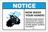 Notice: Wash Your Hands to Prevent Bacterias Spreading ANSI Landscape - Label