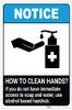 Notice: How To Clean Hands Without Soap ANSI Portrait - Label