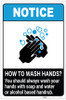 Notice: How To Wash Hands With Soap ANSI Portrait - Label Notice: How To Wash Hands With Soap ANSI Portrait - Label