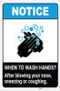 Notice: Wash Hands After Sneezing ANSI Portrait - Label Notice: Wash Hands After Sneezing ANSI Portrait - Label