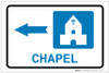 Chapel Left Arrow with Icon Landscape - Label Chapel Left Arrow with Icon Landscape - Label