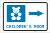 Children's Room Right Arrow with Icon Landscape - Label