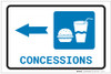 Concessions Left Arrow with Icon Landscape - Label