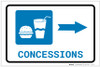 Concessions Right Arrow with Icon Landscape - Label