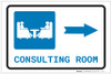 Consulting Room Right Arrow with Icon Landscape - Label Consulting Room Right Arrow with Icon Landscape - Label