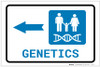 Genetics Left Arrow with Icon Landscape - Label Genetics Left Arrow with Icon Landscape - Label
