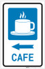Cafe Left Arrow with Icon Portrait - Label
