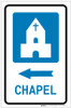 Chapel Left Arrow with Icon Portrait - Label