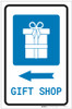Gift Shop Left Arrow with Icon Portrait - Label