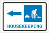 Housekeeping Left Arrow with Icon Landscape - Label