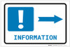 Information Right Arrow with Exclamation Mark Landscape - Label Information Right Arrow with Exclamation Mark Landscape - Label