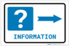 Information Right Arrow with Question Mark Landscape - Label