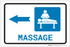 Massage Left Arrow with Icon Landscape - Label