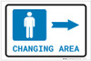 Mens Changing Area Right Arrow with Icon Landscape - Label