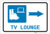 TV Lounge Right Arrow with Icon Landscape - Label