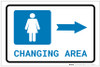 Womens Changing Area Right Arrow with Icon Landscape - Label Womens Changing Area Right Arrow with Icon Landscape - Label