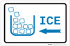 Ice Left Arrow with Icon Landscape v2 - Label