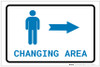 Mens Changing Area Right Arrow with Icon Landscape v2 - Label Mens Changing Area Right Arrow with Icon Landscape v2 - Label