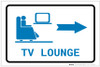 TV Lounge Right Arrow with Icon Landscape v2 - Label