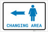 Womens Changing Area Left Arrow with Icon Landscape v2 - Label