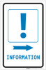 Information Right Arrow with Exclamation Mark Portrait v2 - Label