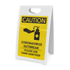 Caution: Coronavirus Outbreak - Please Use Hand Sanitizer with Icon Portrait - A-Frame Sign Caution: Coronavirus Outbreak - Please Use Hand Sanitizer with Icon Portrait - A-Frame Sign